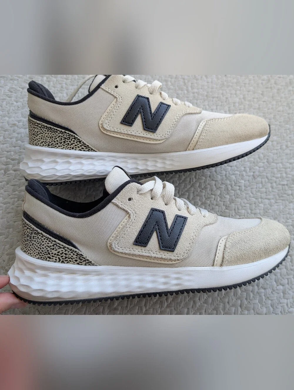 Women's New Balance X-70 Fresh Foam Sneakers Beige/Black WSX70THA, size 7.5 - Picture 4 of 6